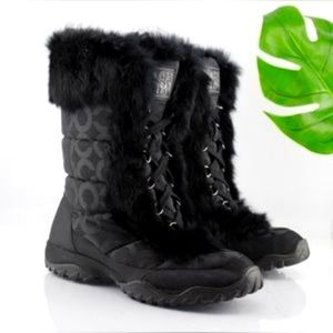 Coach DESIGNER Black Jennie Winter SNOW FUR Boots 8.5 B
